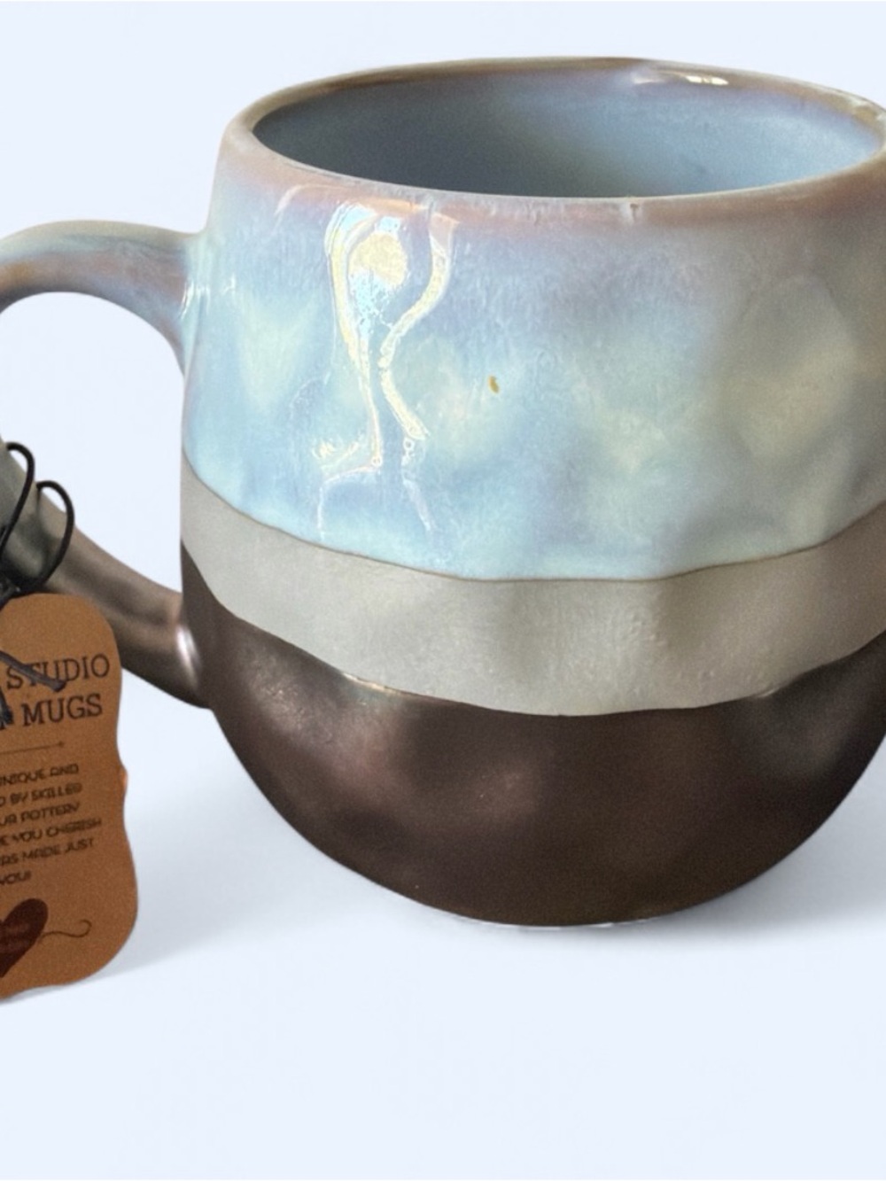 Rochelle Large Coffee Cup Mug Tea Iridescent Fire Glazed stoneware - Picture 3 of 8